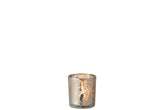 Porte-bougie à thé Branches Verre Gris Petit - (6071)